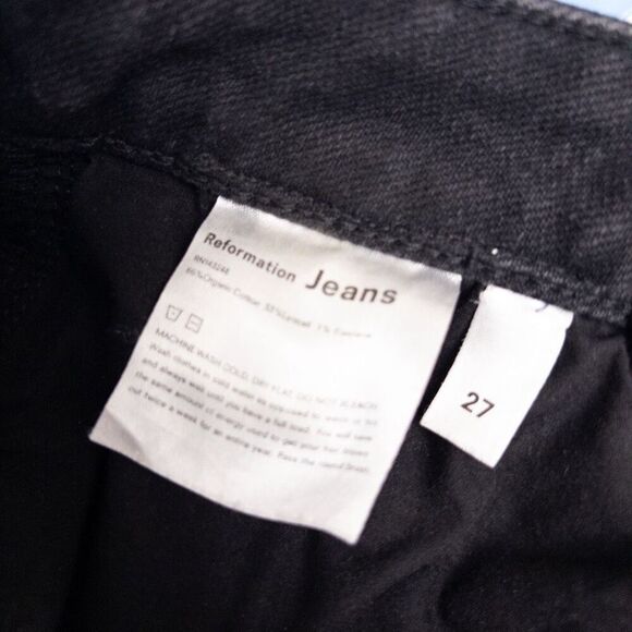 Reformation Kellen Snap Jeans Black Size 27 - Picture 10 of 10